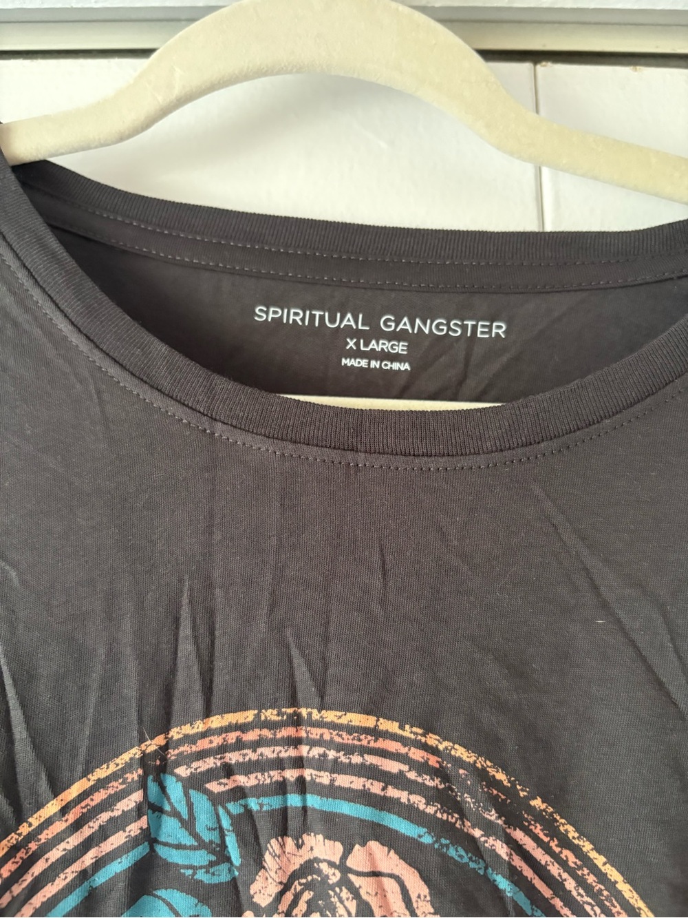 Spiritual Gangster Black Muscle Tank with Dove & Rose Graphic - Picture 3 of 6
